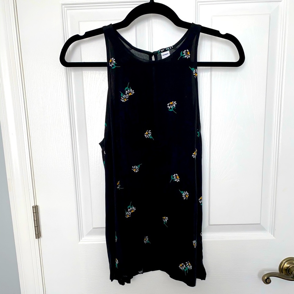 Old Navy Black Floral Blouse